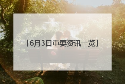 6月3日重要资讯一览